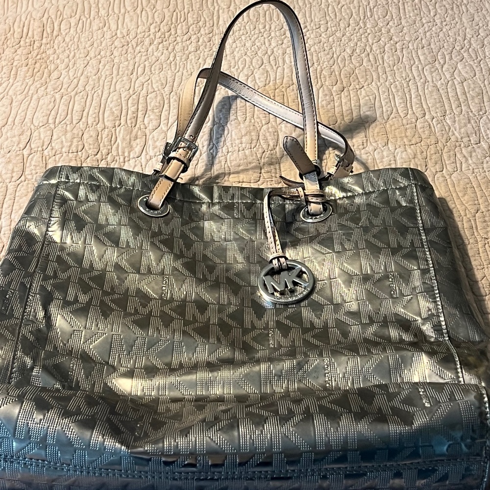 Michael Kors metallic tote bag